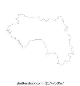 Esquema del mapa del país vector de Guinea