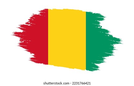 Guinea Vector Flag. Grunge Guinea Flag. Guinea Flag with Grunge Texture. Vector illustration