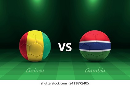 Guinea vs Gambia football scoreboard broadcast template for soccer africa tournament 2023