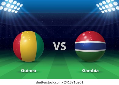 Guinea vs Gambia Football scoreboard broadcast graphic soccer template