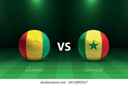 Guinea vs Senegal football scoreboard broadcast template for soccer africa tournament 2023