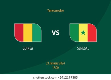 Guinea vs Senegal football scoreboard broadcast template for soccer africa tournament 2023