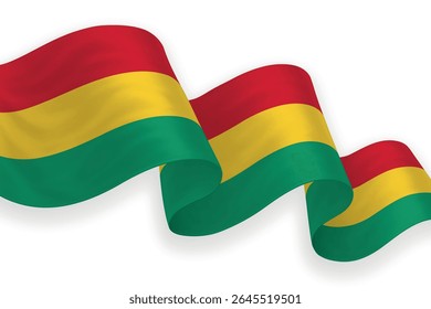 Guinea waving flag with bright colors on clean background
