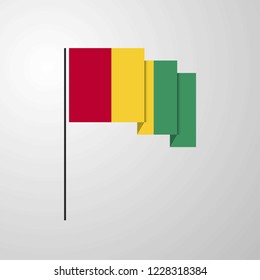 Guinea waving Flag creative background