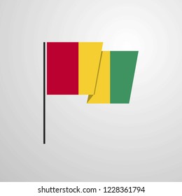 Guinea waving Flag design vector