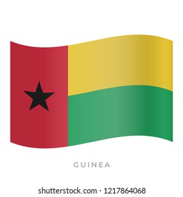 Guinea waving flag vector icon. National symbol of Guinea. Vector illustration isolated on white.