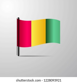 Guinea waving Shiny Flag design vector