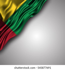 guinea waving silky flag isolated on gray background, can be used in many topic like national day, guinea independence day and any national and international  events