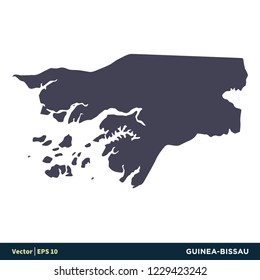 Guinea-Bissau - Africa Countries Map Icon Vector Logo Template Illustration Design. Vector EPS 10.