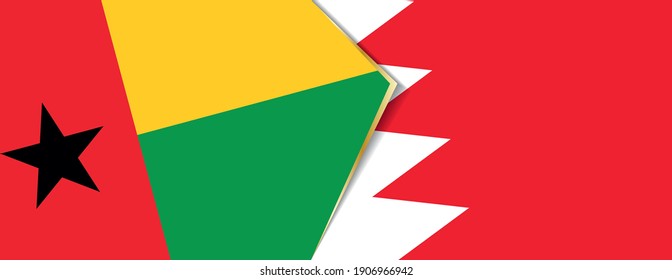 Guinea-Bissau and Bahrain flags, two vector flags symbol of relationship or confrontation.