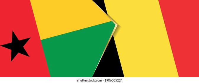 Guinea-Bissau and Belgium flags, two vector flags symbol of relationship or confrontation.
