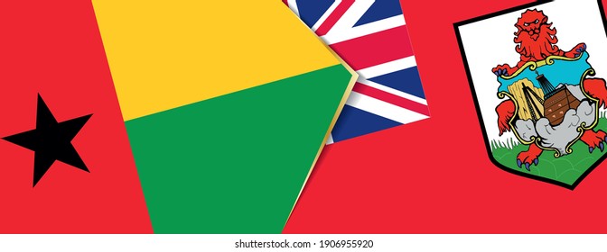 Guinea-Bissau and Bermuda flags, two vector flags symbol of relationship or confrontation.