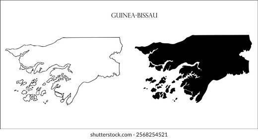 Guinea-Bissau Blank Map, Guinea-Bissau Map Outline Vector Images