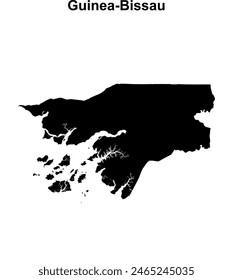 Guinea-Bissau blank outline map design