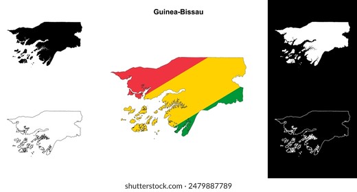 Guinea-Bissau blank outline map set