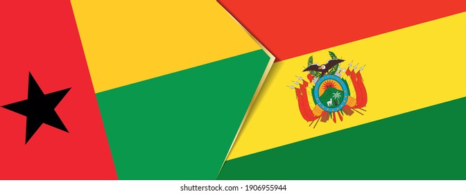 Guinea-Bissau and Bolivia flags, two vector flags symbol of relationship or confrontation.