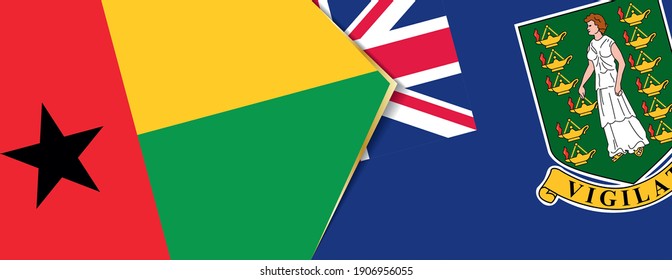 Guinea-Bissau and British Virgin Islands flags, two vector flags symbol of relationship or confrontation.