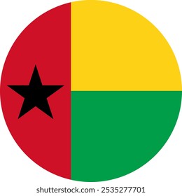 Guinea-Bissau Circle Flag, Circle Flag of Guinea-Bissau, Imágenes vectoriales