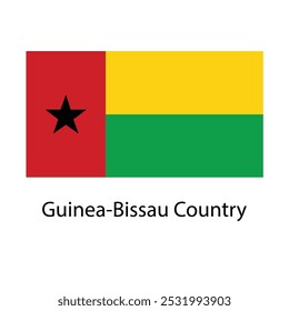 Guinea-Bissau country flag hand drawing illustration vector based drawing