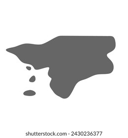 Guinea-Bissau country simplified map. Grey stylish smooth map. Vector icons isolated on white background.