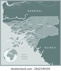 Guinea-Bissau - detailed map with administrative divisions country. Vector illustration