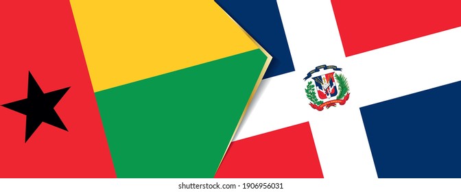 Guinea-Bissau and Dominican Republic flags, two vector flags symbol of relationship or confrontation.