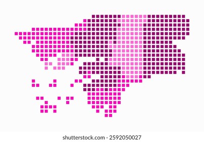 Guinea-Bissau dotted map. Digital style map of the country on white background. Guinea-Bissau shape with square dots. Colored dots style. Large size squares. Classy vector illustration.