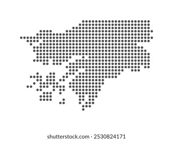 Guinea-Bissau - Dotted Map. Map formed by Dots. Vector Illustration