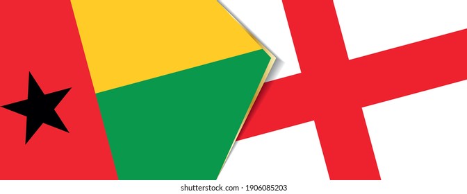 Guinea-Bissau and England flags, two vector flags symbol of relationship or confrontation.