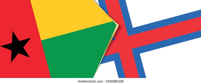 Guinea-Bissau and Faroe Islands flags, two vector flags symbol of relationship or confrontation.