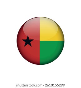 Guinea-Bissau Flag Circle Vector Template