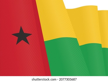 guinea-bissau flag fluttering gradient texture