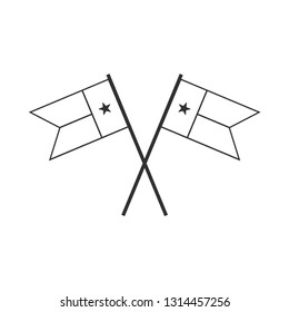 Guinea-Bissau flag icon in black outline flat design. Independence day or National day holiday concept.