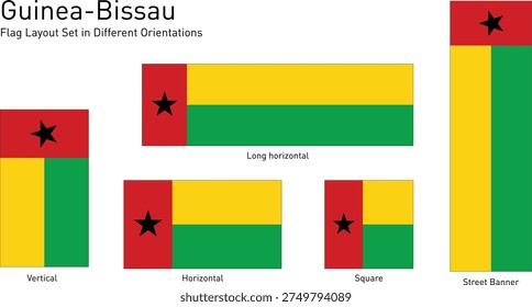Guinea-Bissau Flag Layout Set in Multiple Orientations