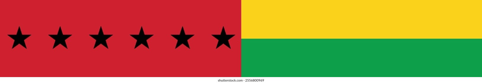 Guinea-Bissau flag long banner digital vector illustration