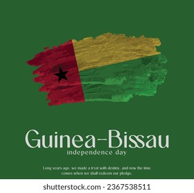 Guinea-Bissau Flag aus Glitter Sparkle Brush Paint Vector, Feiern Guinea-Bissau Unabhängigkeitstag.