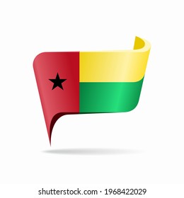 Guinea-Bissau flag map pointer layout. Vector illustration.