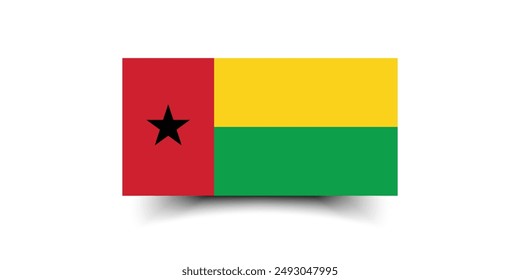 Guinea-Bissau flag. Flag of Guinea-Bissau. The official ratio. Flag icon. Standard color. Standard size. A rectangular flag. Computer illustration. Digital illustration. Vector illustration.