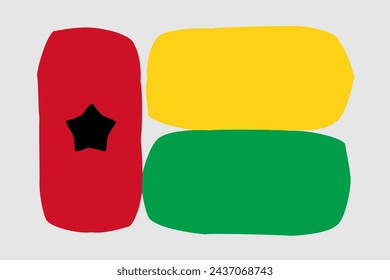 Guinea-Bissau flag - painted design vector illustration. Vector brush style