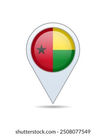 Guinea-Bissau - flag pin for map. Vector illustration.