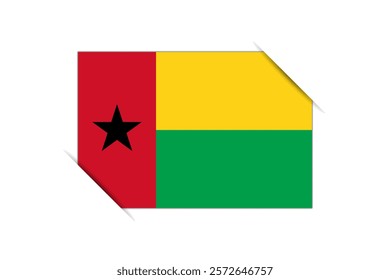 Guinea-Bissau flag - rectangle colorful flag representing a country cultural identity and heritage. The essence of national pride and unity. Attached by the corners in a paper album