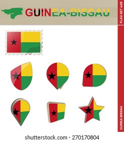 Guinea-Bissau Flag Set, Flag Set #59. Vector.