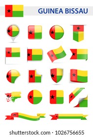 Guinea-Bissau Flag Set - Vector Illustration