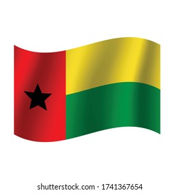 Guinea-Bissau flag. Simple vector. National flag of Guinea-Bissau