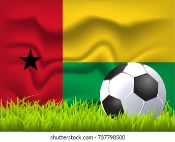 Guinea-Bissau flag and soccer ball