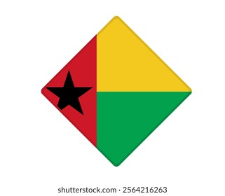 Guinea-Bissau flag square shaped. vector