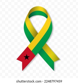 Guinea-Bissau flag stripe ribbon vector illustration on a transparent background vector image (PNG).