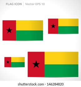 Guinea-Bissau flag template | vector symbol design | color green yellow red and black | icon set