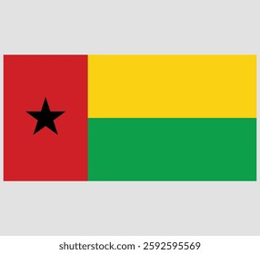 Guinea-Bissau Flag Vector Design ,Guinea-Bissau Country Flag