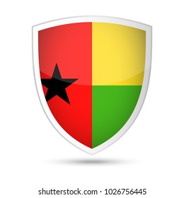 Guinea-Bissau Flag Vector Shield Icon - Illustration